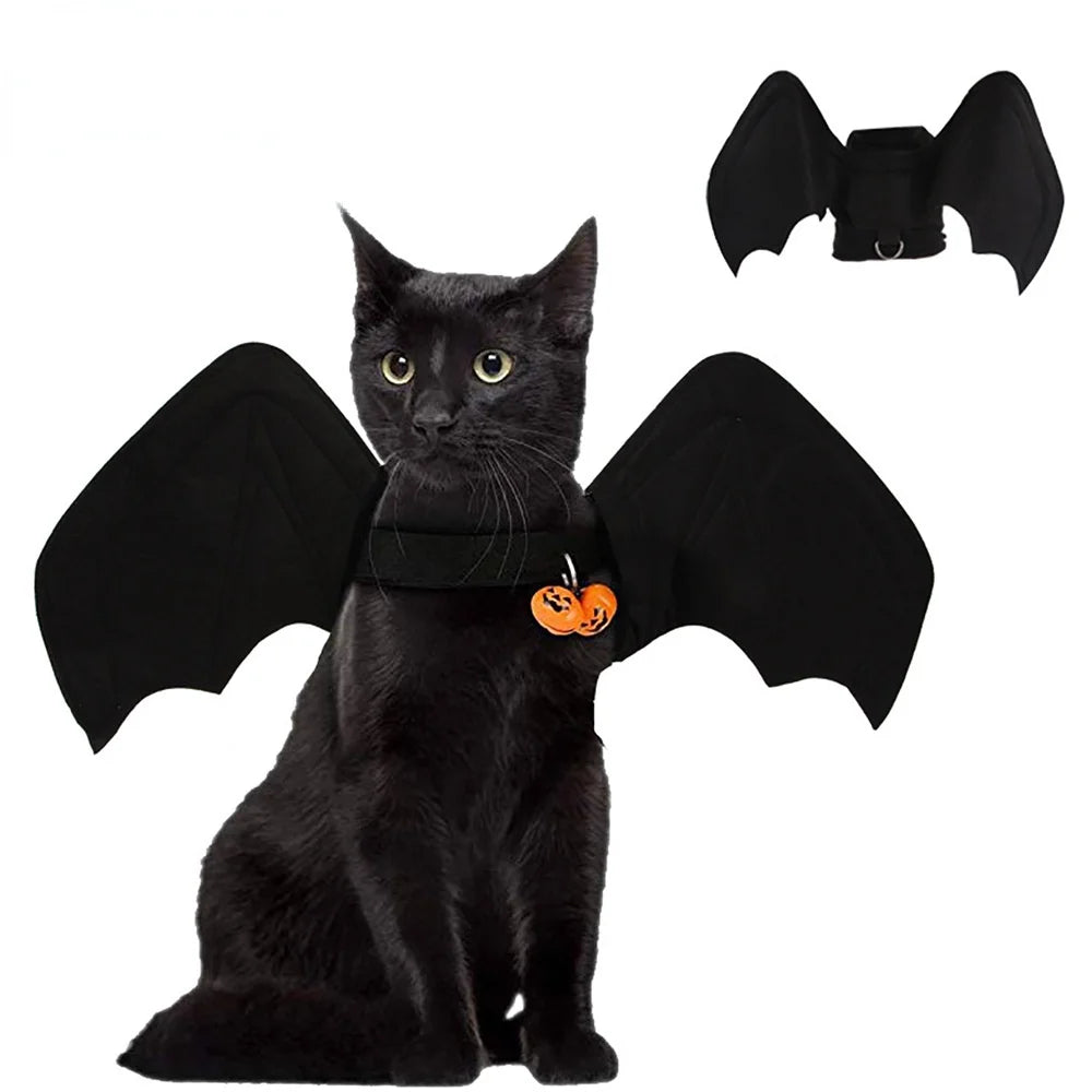 Disfraz de murciélago para mascotas – Alas de murciélago para perros y gatos, accesorio para cosplay y fotos, traje de Halloween para gatos y perros