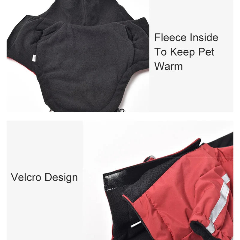 Chaqueta impermeable y cálida para mascotas – Abrigo con capucha de algodón para otoño e invierno, con diseño de cara de perro, para perros pequeños y gatos, ropa reflectante de invierno para mascotas