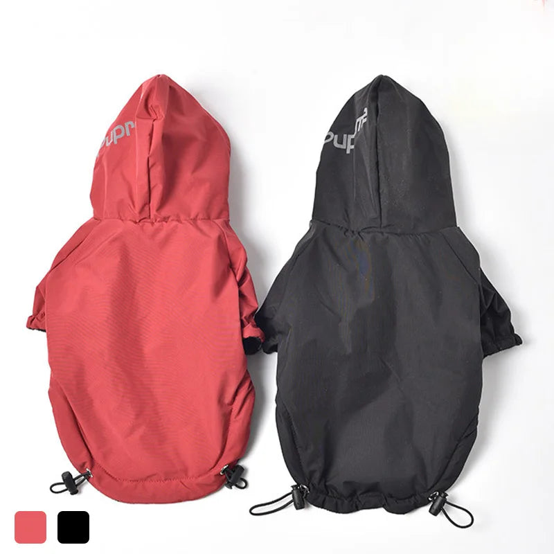 Chaqueta impermeable y cálida para mascotas – Abrigo con capucha de algodón para otoño e invierno, con diseño de cara de perro, para perros pequeños y gatos, ropa reflectante de invierno para mascotas