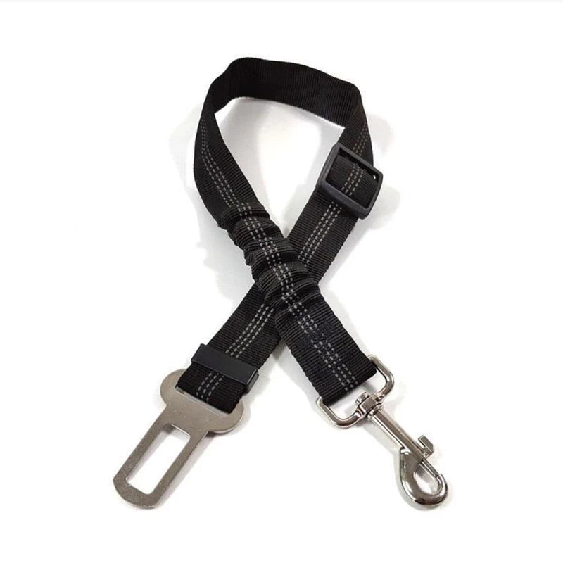 “Cinturón de seguridad para mascotas de alta calidad – cinturón ajustable con línea reflectante para perros y gatos, compatible con cualquier collar o arnés.”